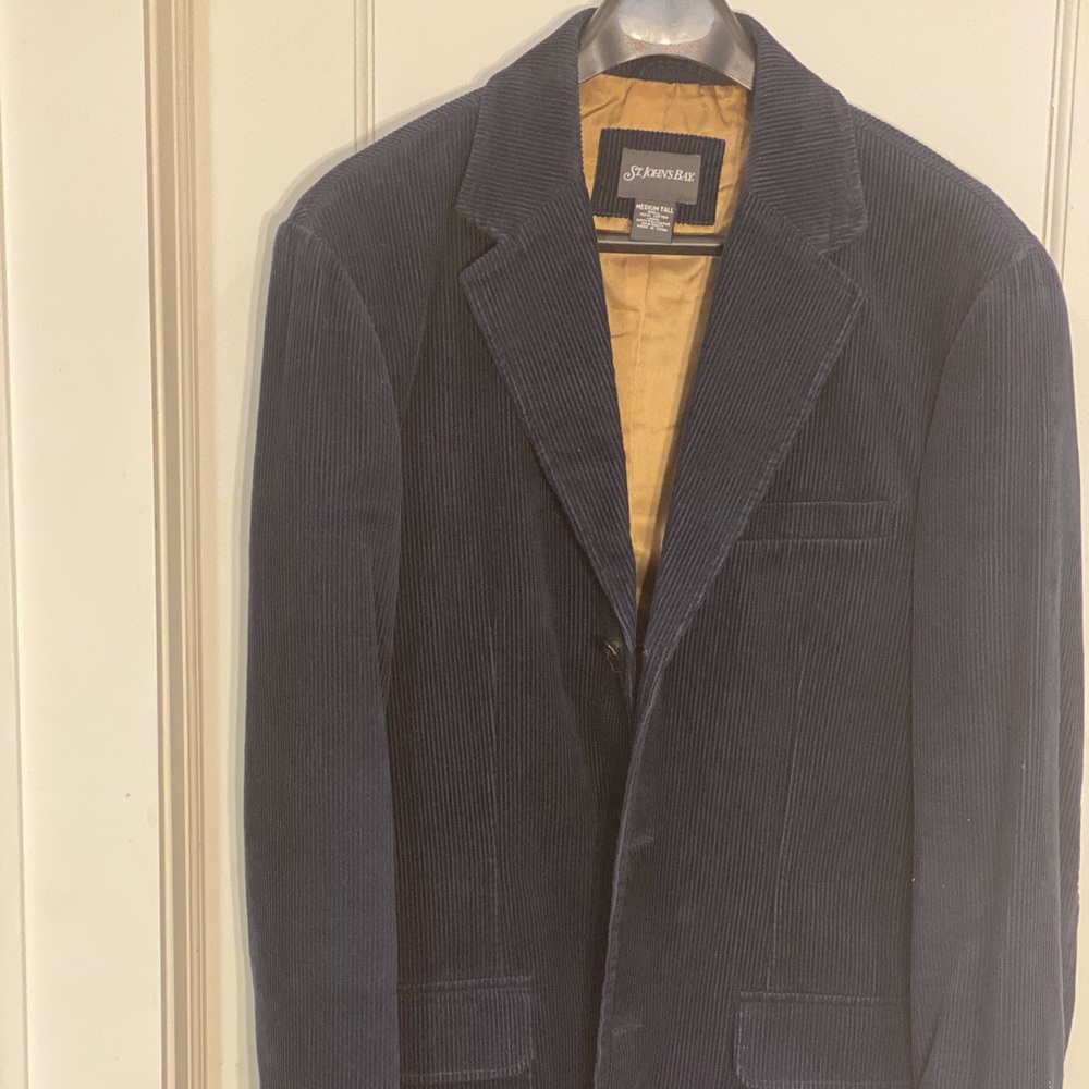 St John’s Bay Cotton/Corduroy Navy Blue Blazer